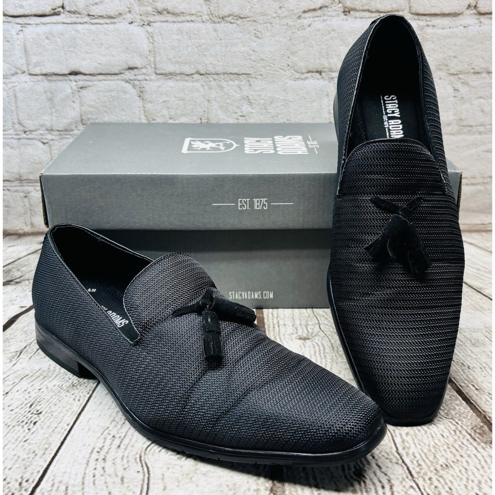 Stacy Adams Tazwell Men's‎ Black Tassel Loafers Dress Shoes Size 8M EUR 41